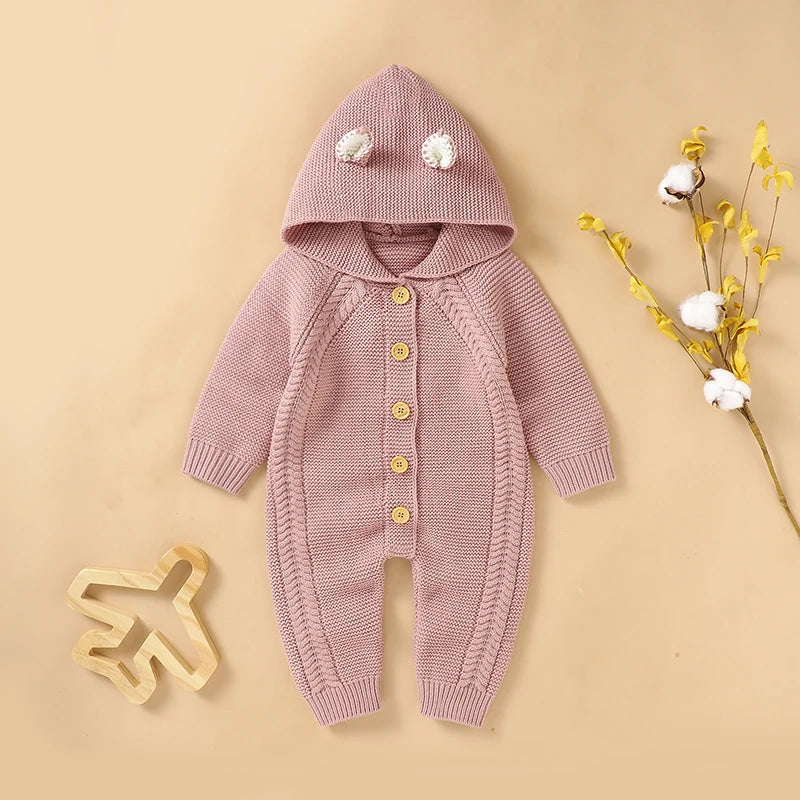Knitted Hooded Romper