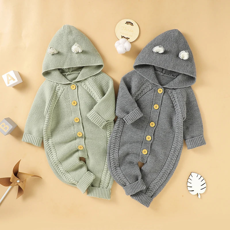 Knitted Hooded Romper