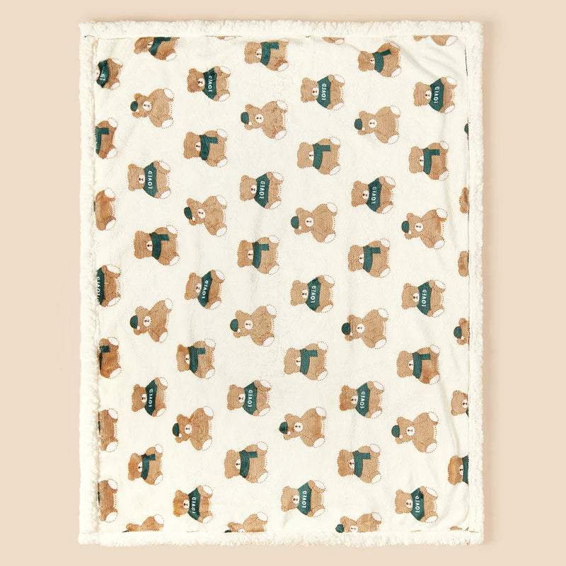 Winter Warm Teddy Pram Blanket