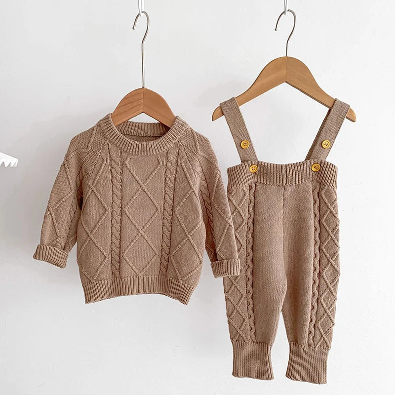 Knitted Top and Overall Set