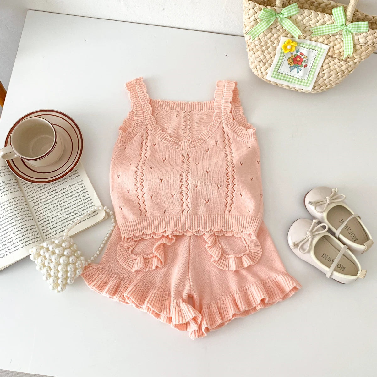 Knitted Summer Top and Shorts set