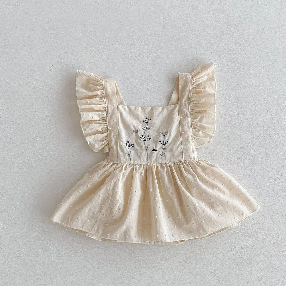 Pretty Ruffle Sleeve Romper Dress