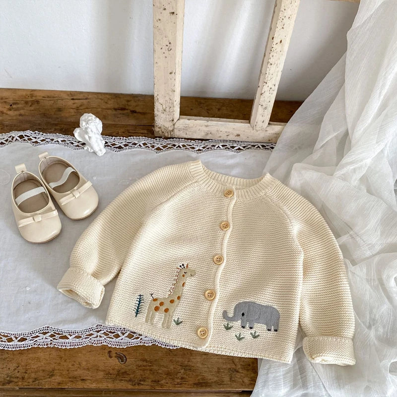 Knitted Baby Safari Cardigan