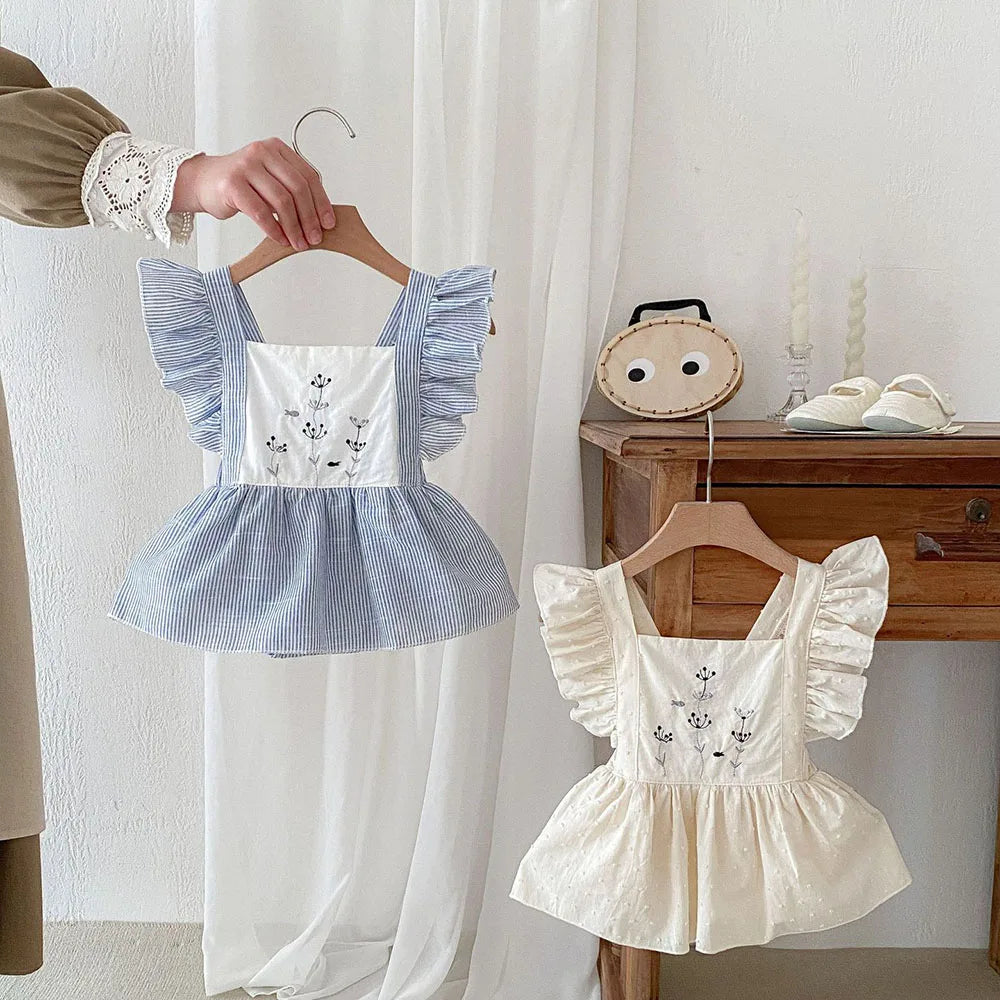 Pretty Ruffle Sleeve Romper Dress