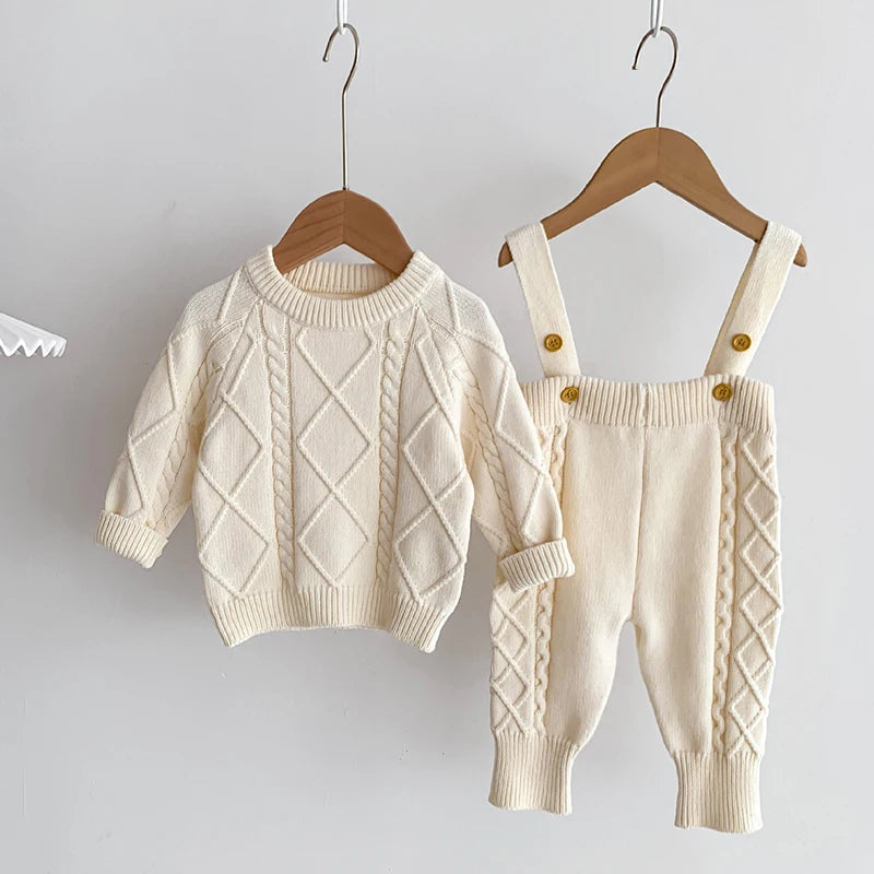 Knitted Top and Overall Set