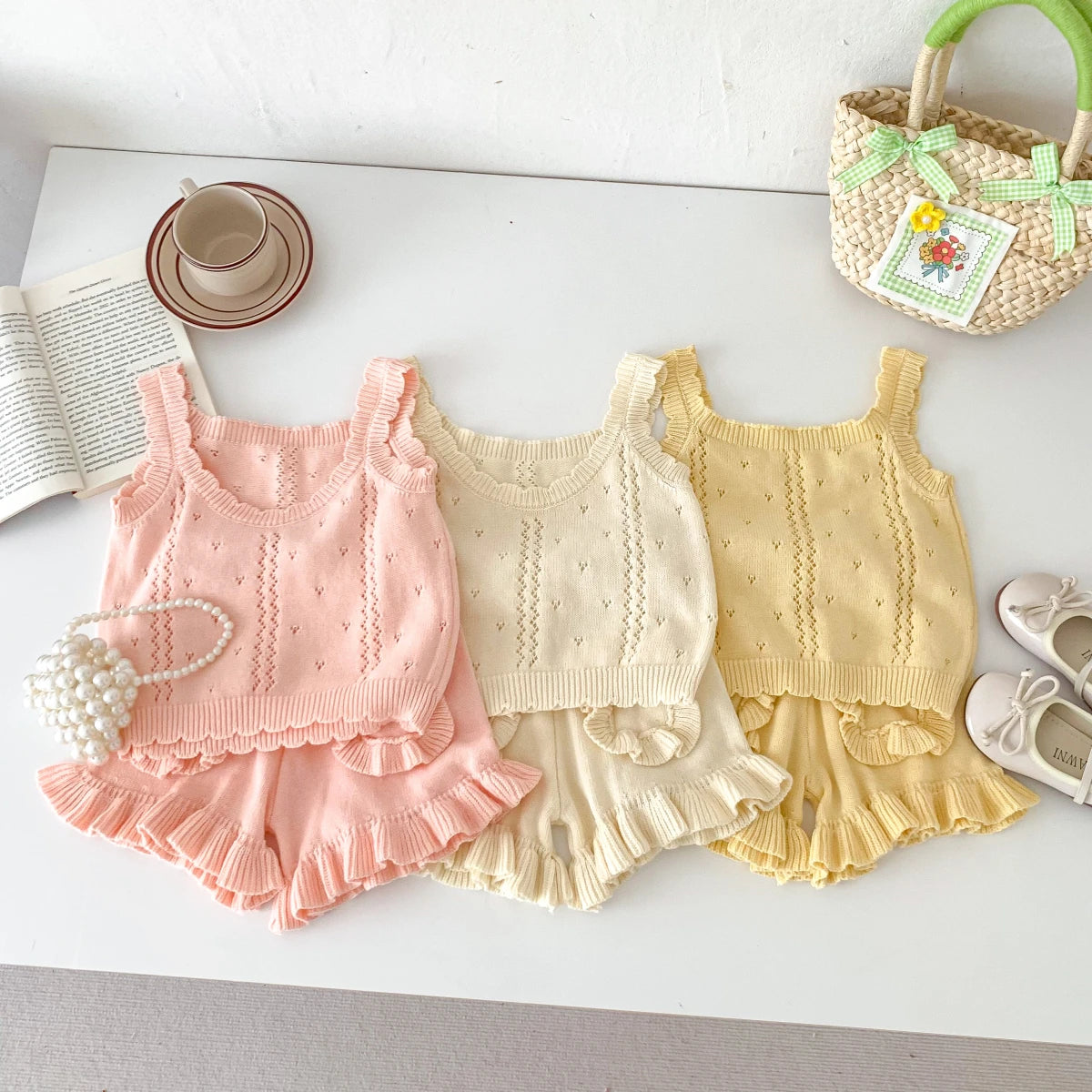 Knitted Summer Top and Shorts set