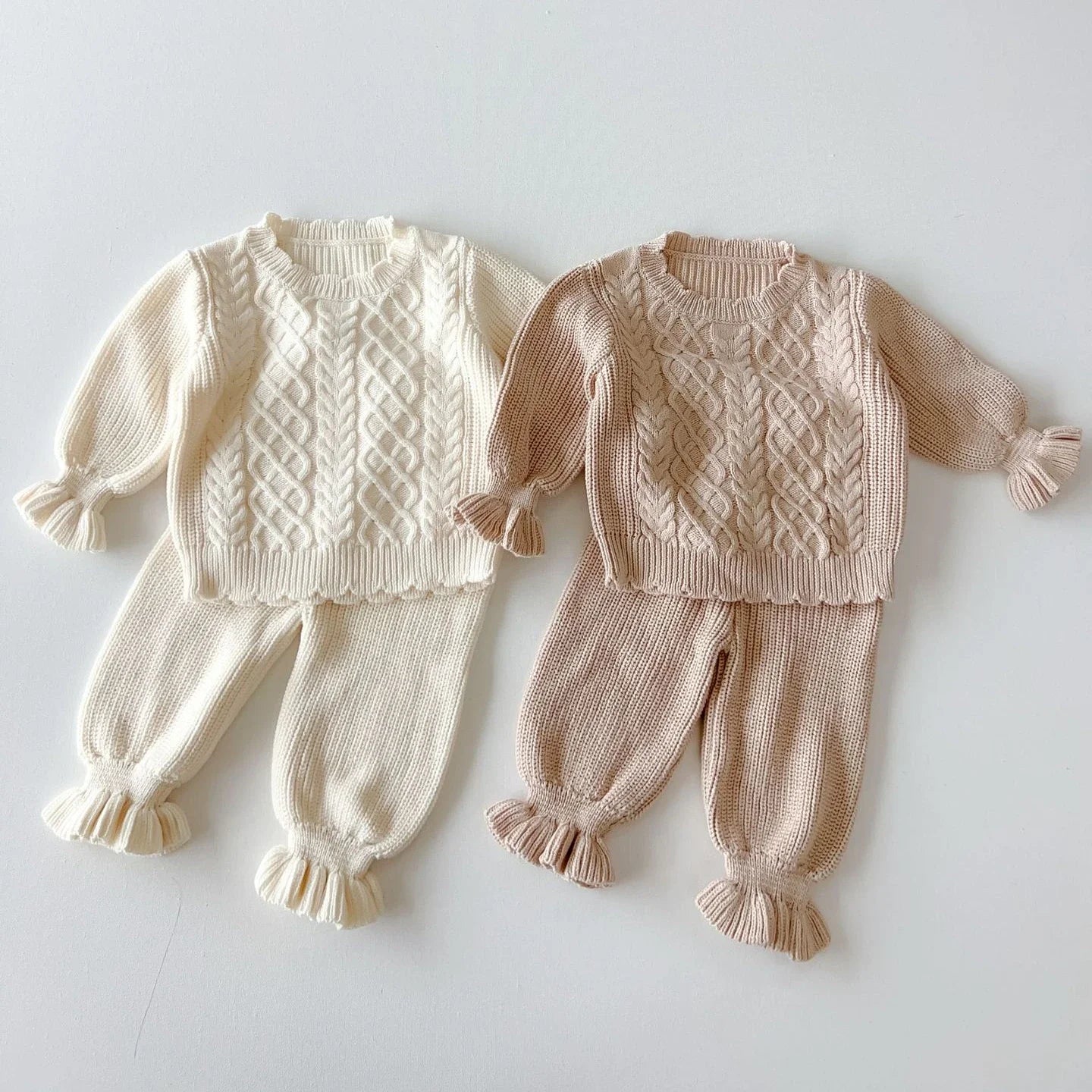 Ruffle Knitted Jumper and Trouser Set
