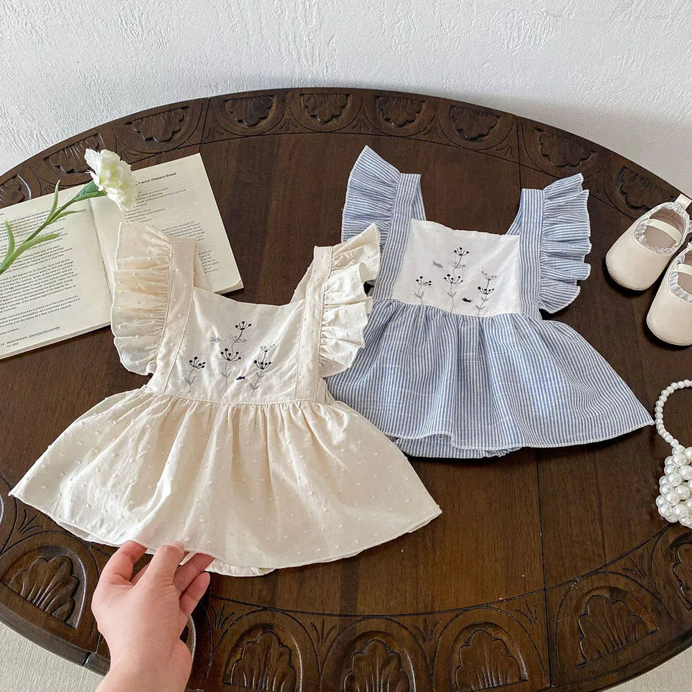 Pretty Ruffle Sleeve Romper Dress