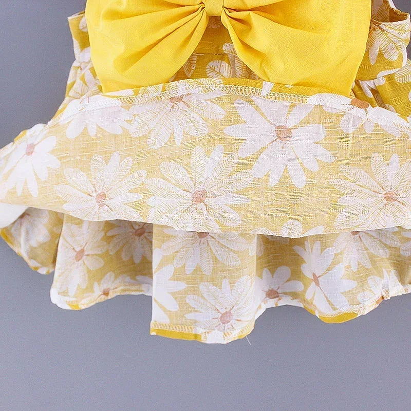 Sweet Summer Flower Bow Dress