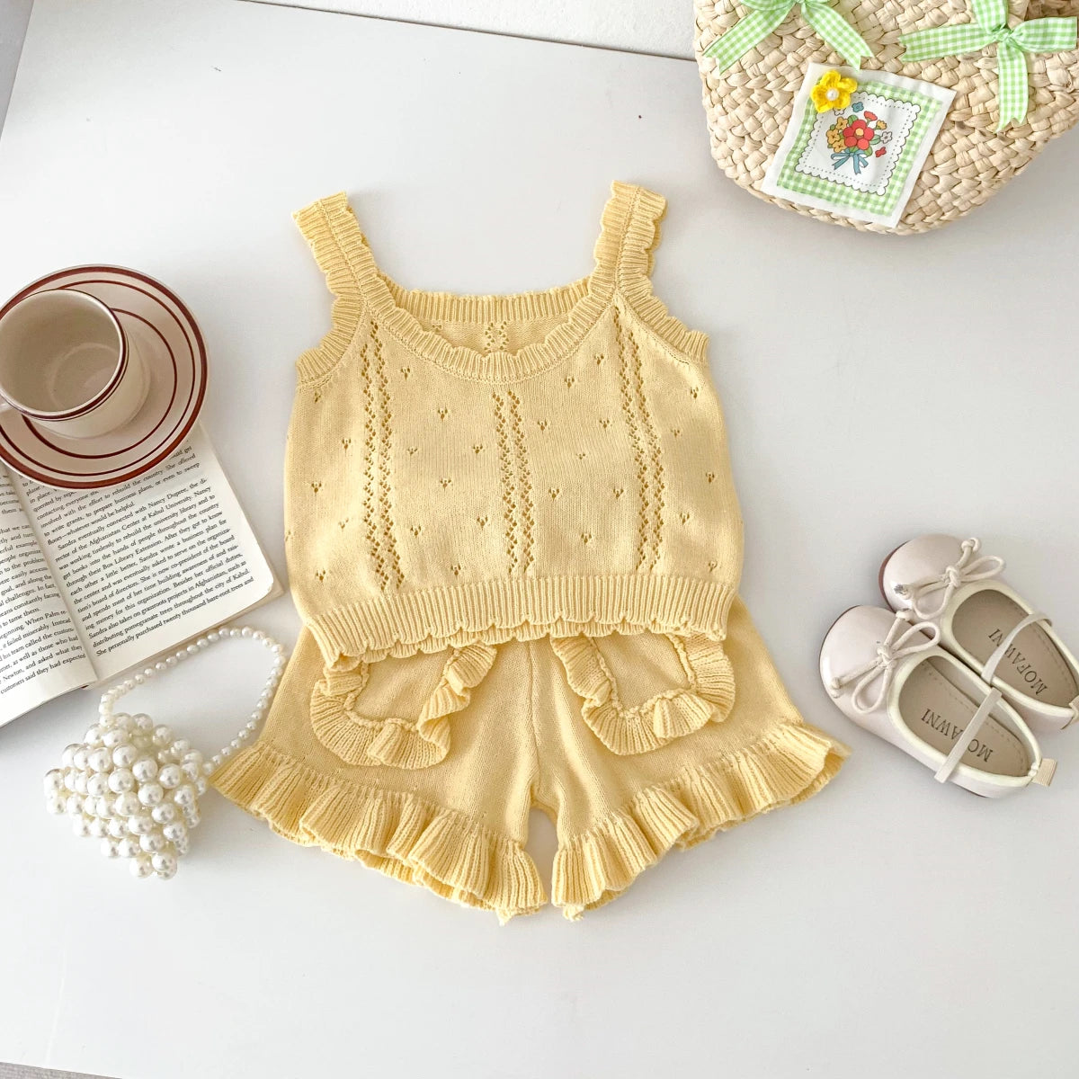 Knitted Summer Top and Shorts set