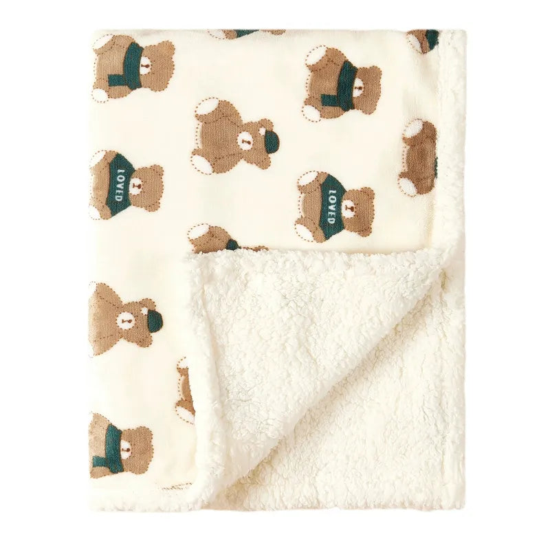 Winter Warm Teddy Pram Blanket