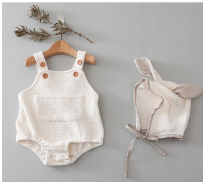 Bunny Bonnet Overall Set