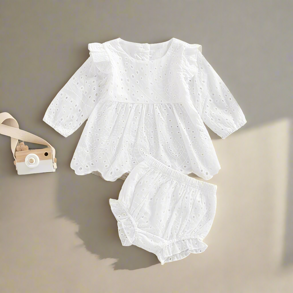 Ruffled Long Sleeve Top and Bloomers
