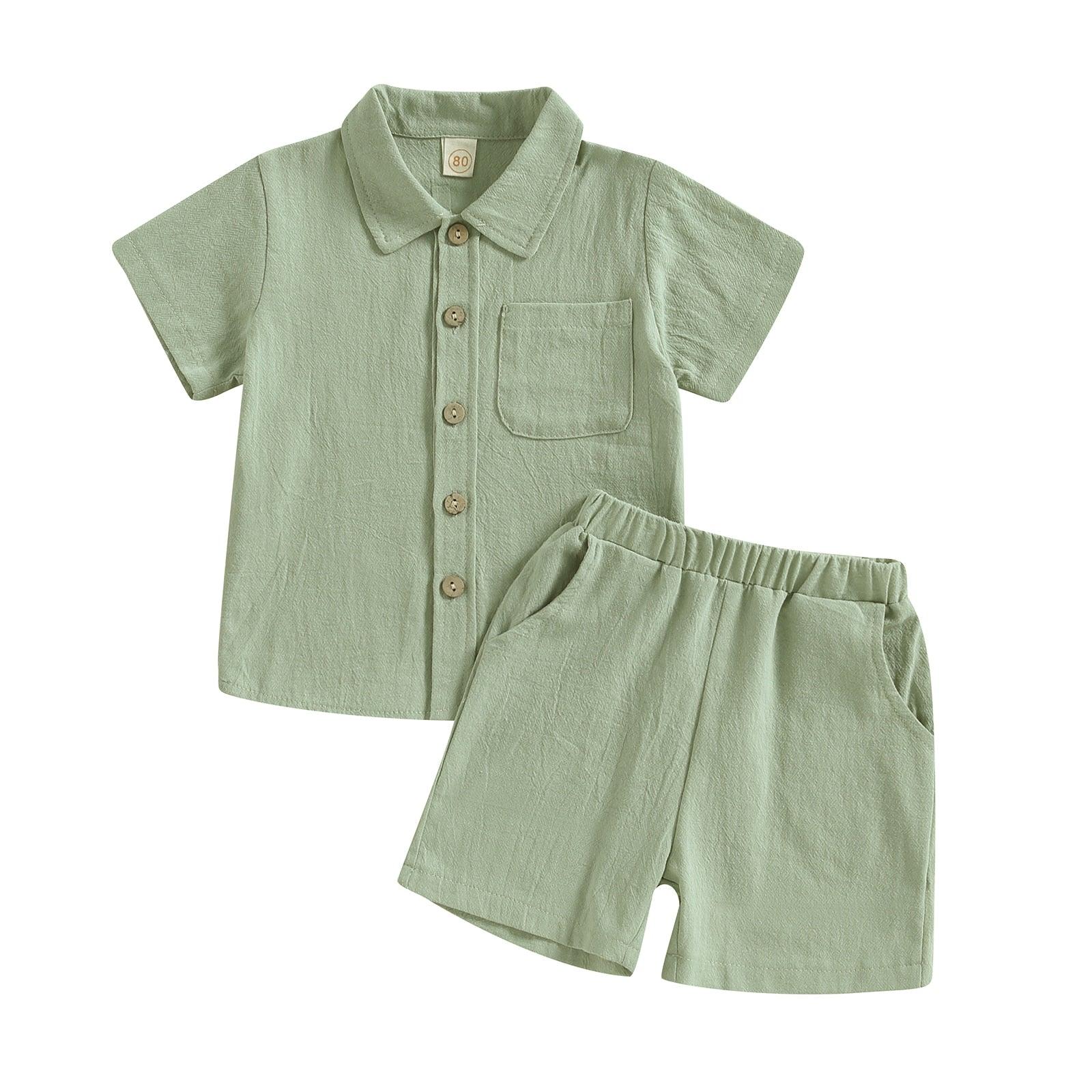 Button-Down T-shirt & Shorts Set - Belle Baby