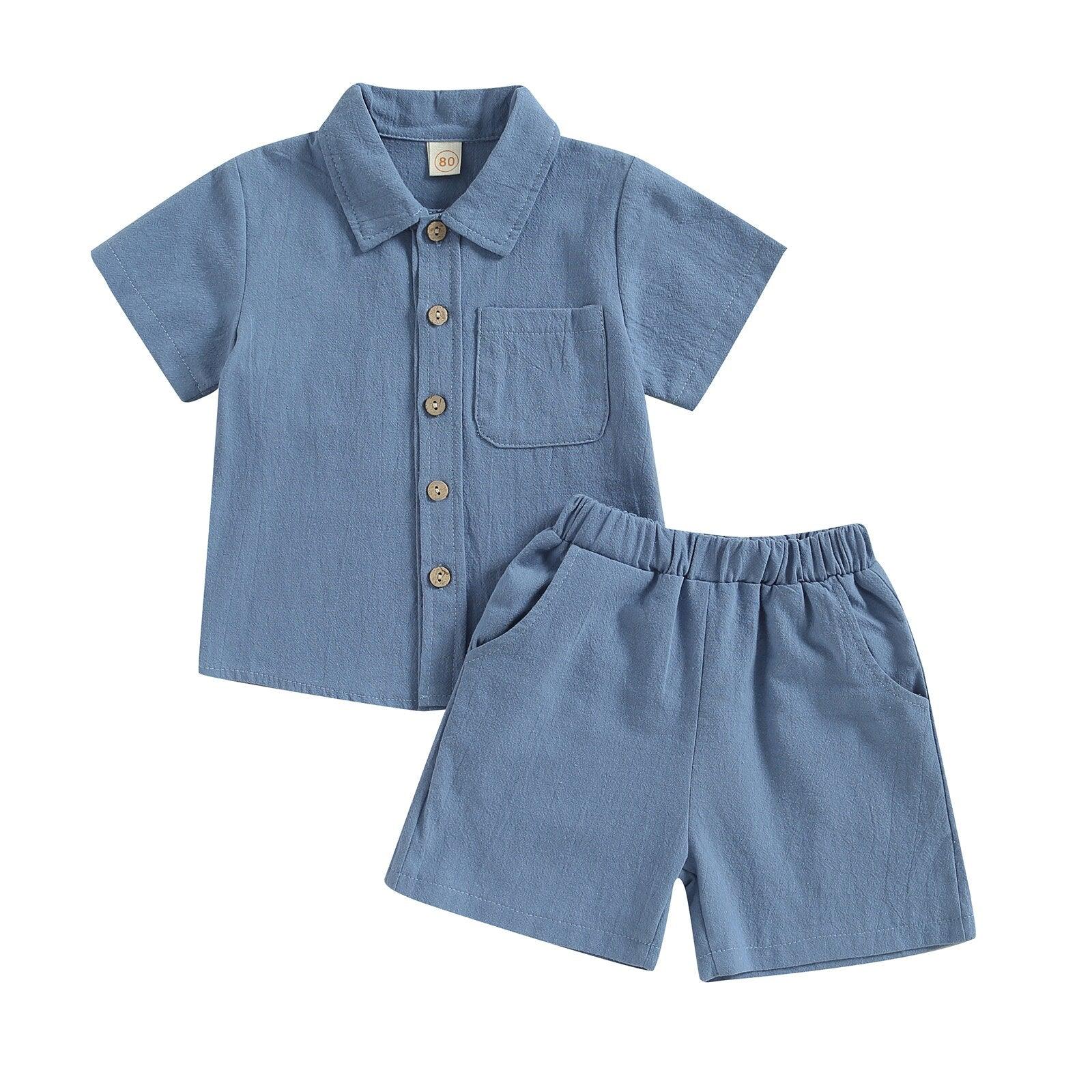 Button-Down T-shirt & Shorts Set - Belle Baby