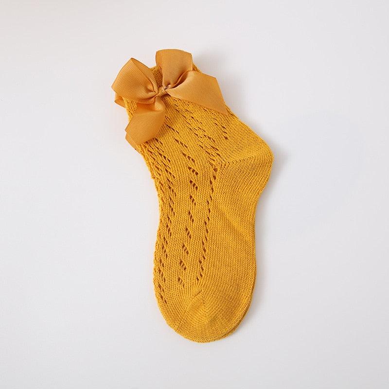 Cotton Bow Socks (two pairs) - Belle Baby