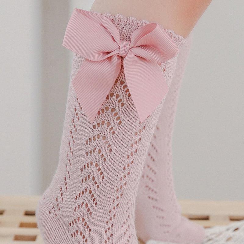 Cotton Bow Socks (two pairs) - Belle Baby