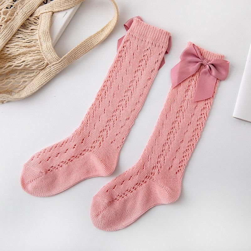 Cotton Bow Socks (two pairs) - Belle Baby
