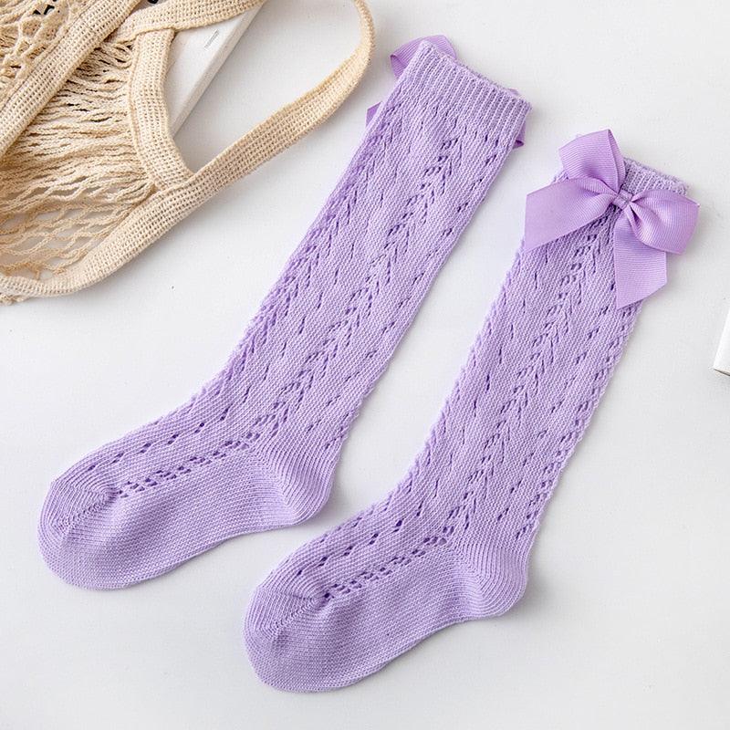 Cotton Bow Socks (two pairs) - Belle Baby