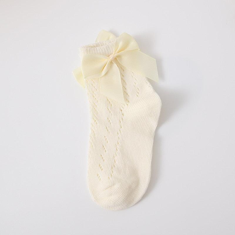 Cotton Bow Socks (two pairs) - Belle Baby