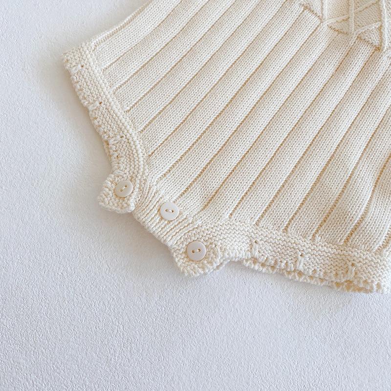 Cream Knitted Baby Onesie - Belle Baby