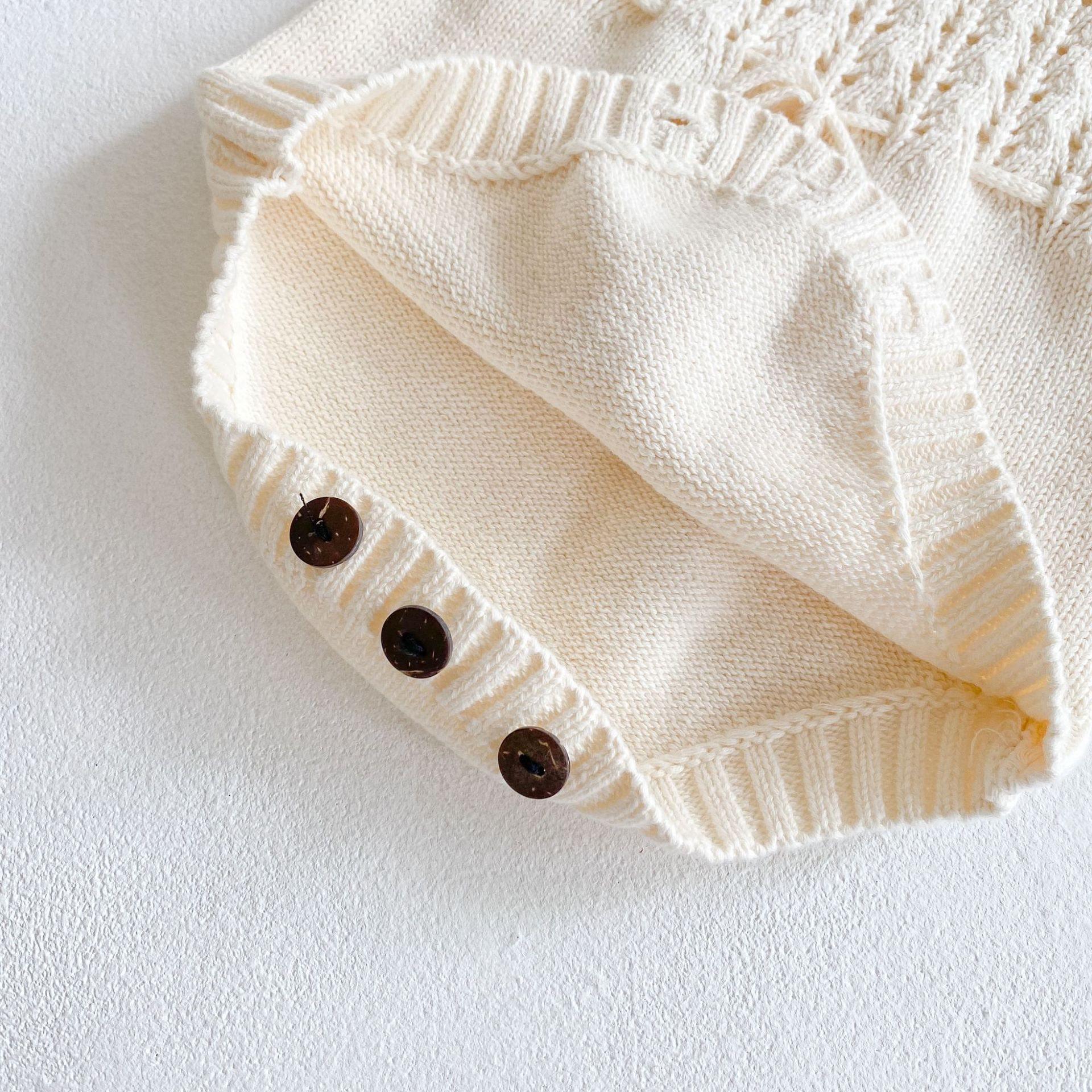 Cream Knitted Romper - Belle Baby