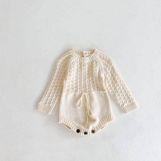 Cream Knitted Romper - Belle Baby