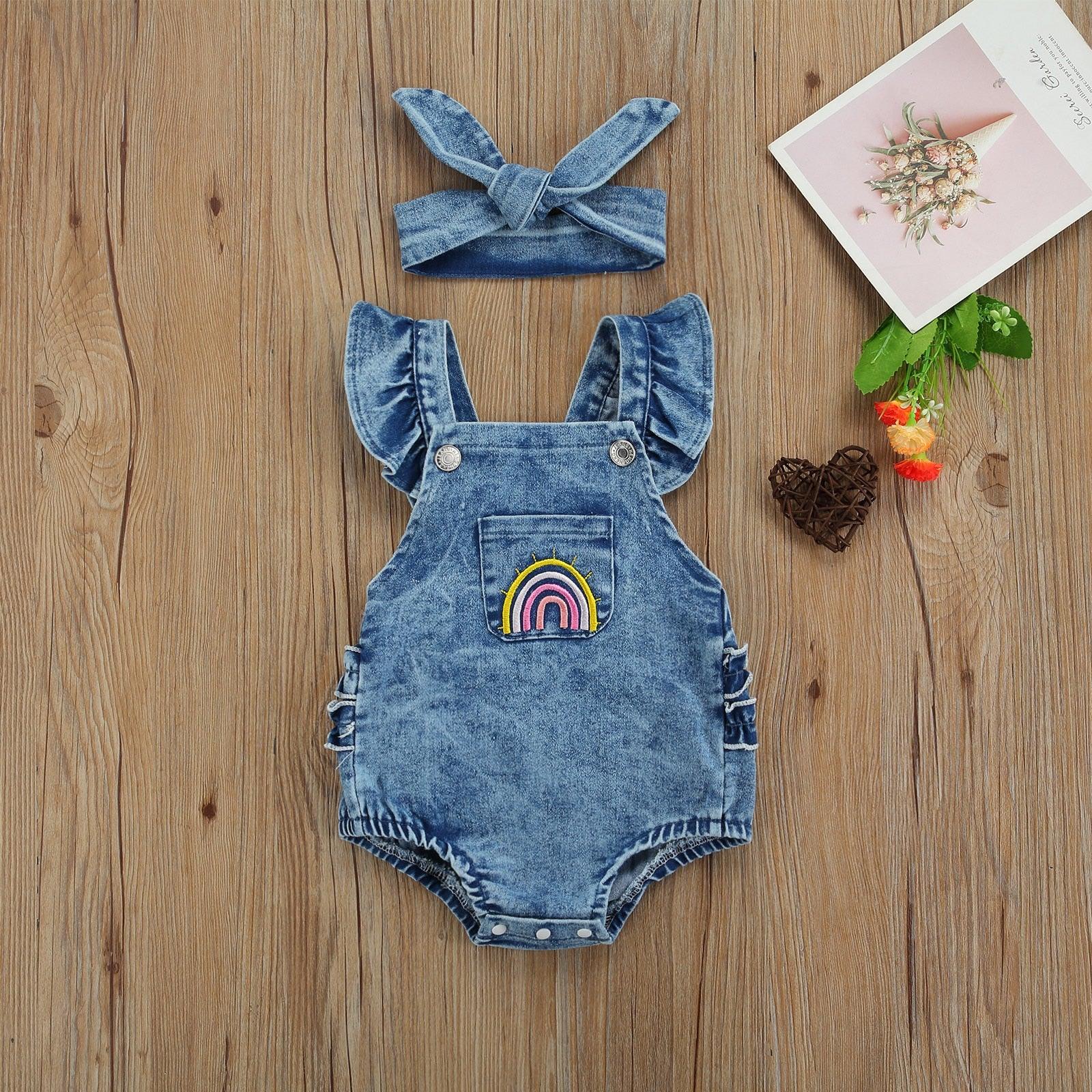 Denim On Denim Romper - Belle Baby
