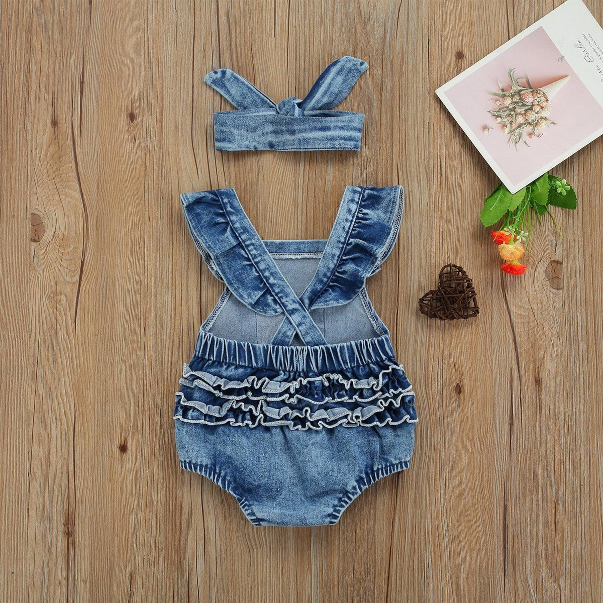 Denim On Denim Romper Shop Online at Belle Baby Belle Baby