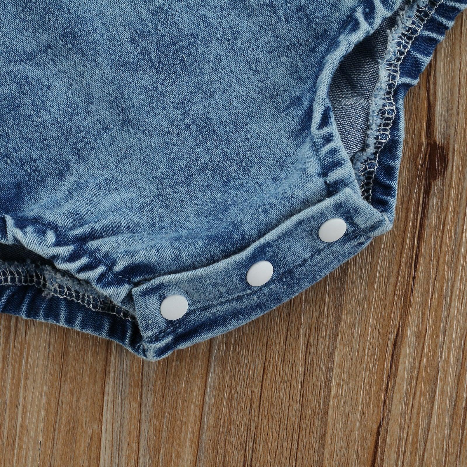 Denim On Denim Romper - Belle Baby