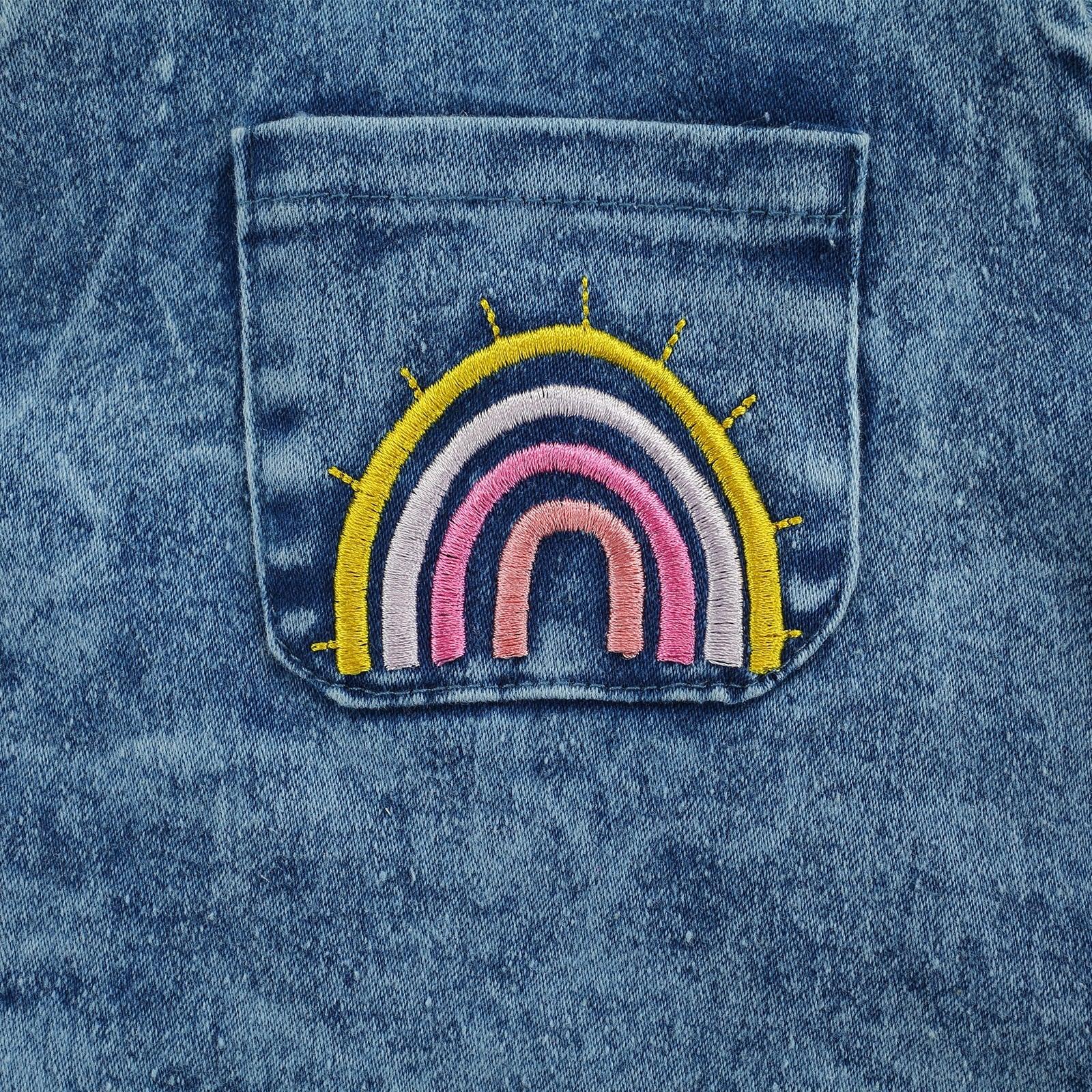 Denim On Denim Romper - Belle Baby