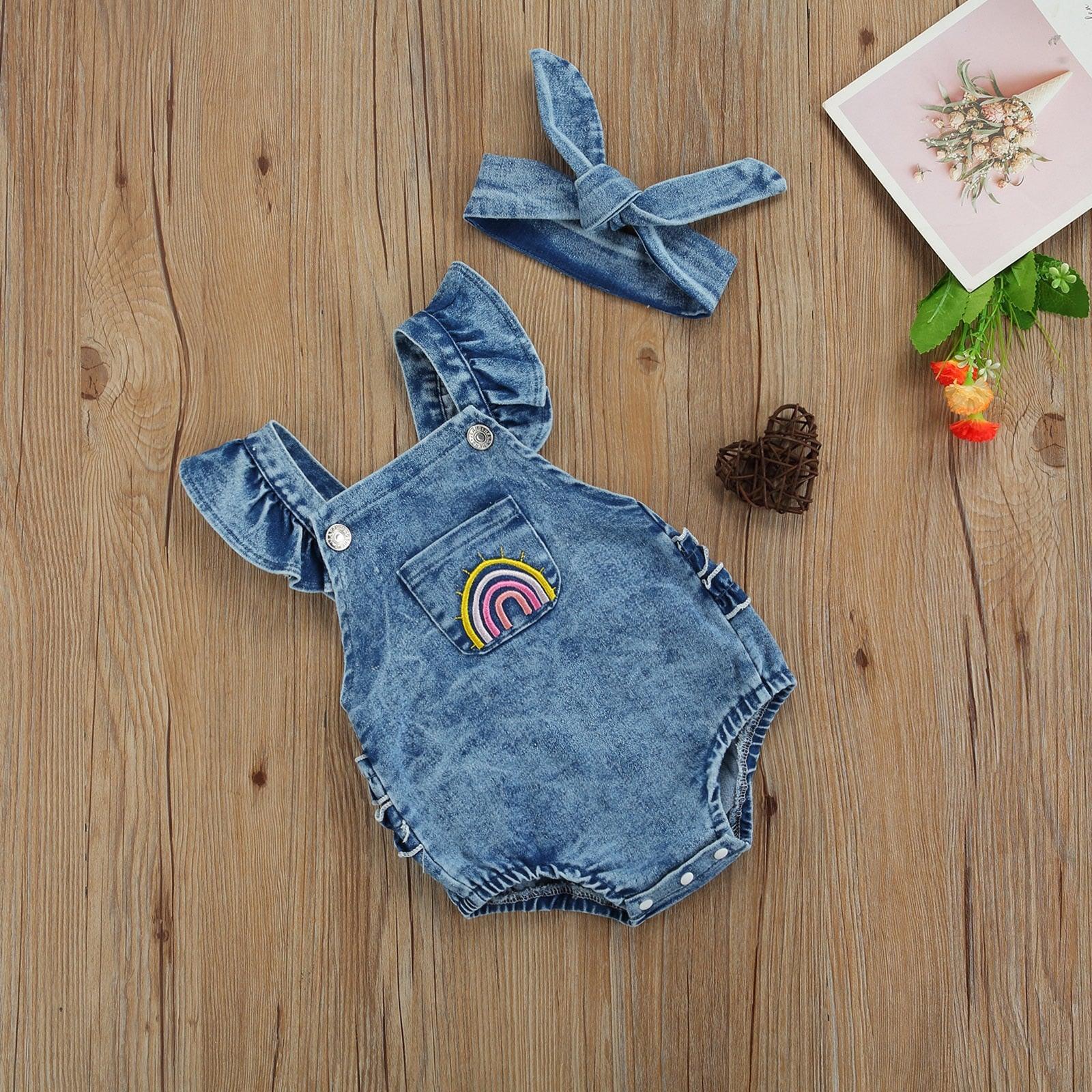 Denim On Denim Romper - Belle Baby