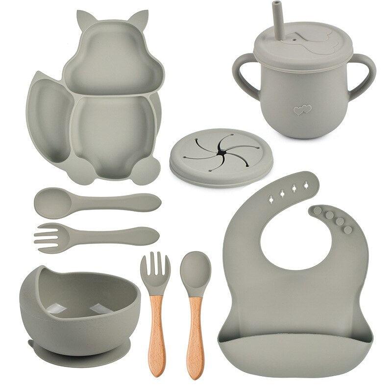 Eight Piece Baby Feeding Silicone Set - Belle Baby