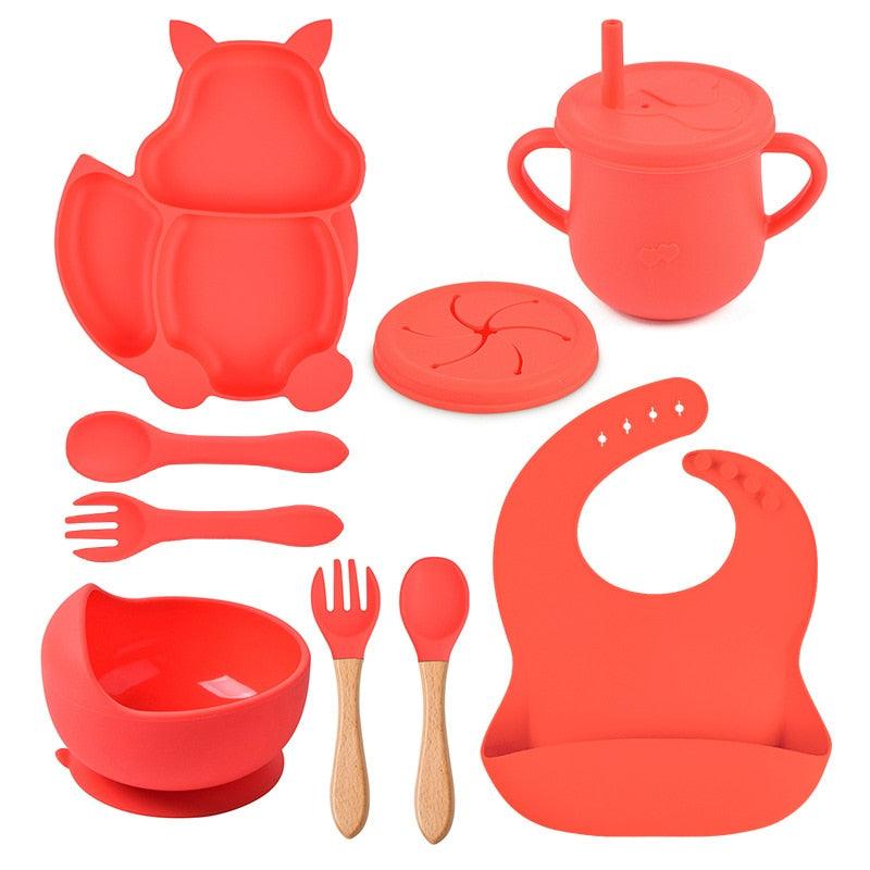 Eight Piece Baby Feeding Silicone Set - Belle Baby