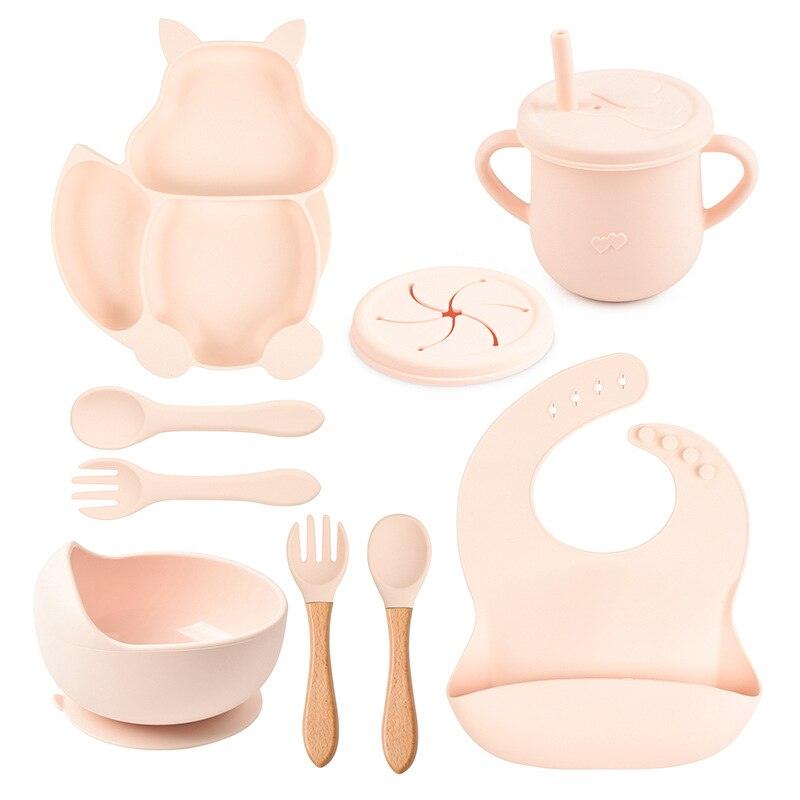 Eight Piece Baby Feeding Silicone Set - Belle Baby