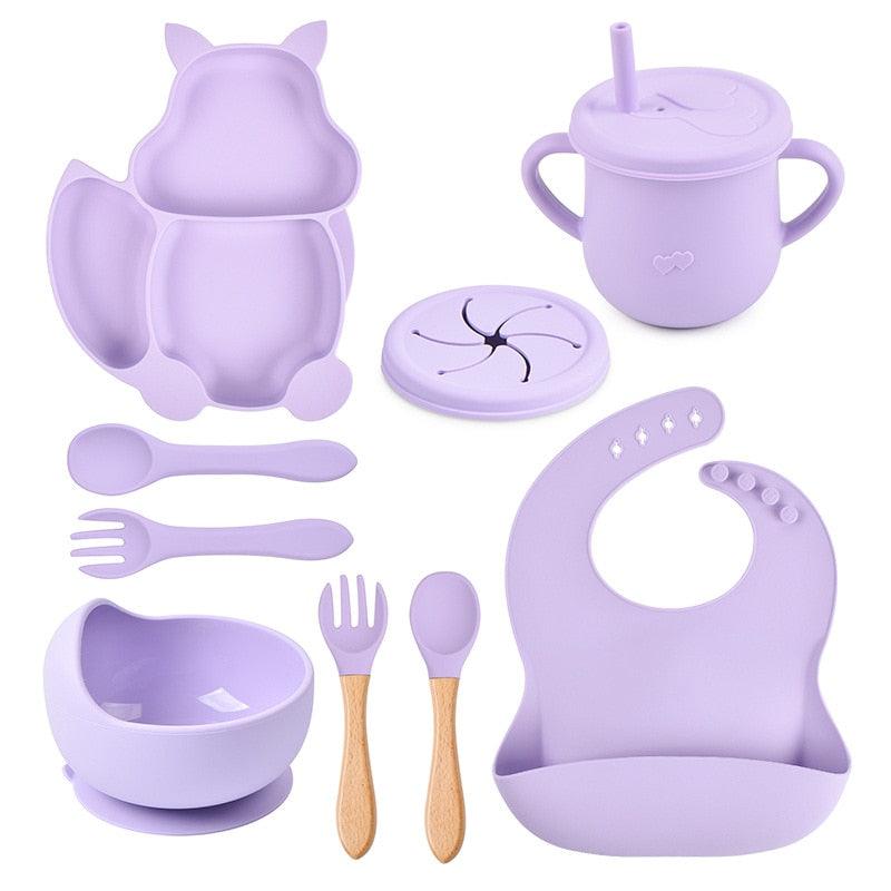 Eight Piece Baby Feeding Silicone Set - Belle Baby