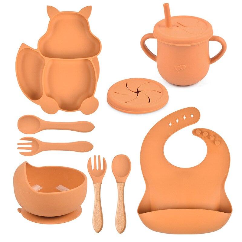 Eight Piece Baby Feeding Silicone Set - Belle Baby