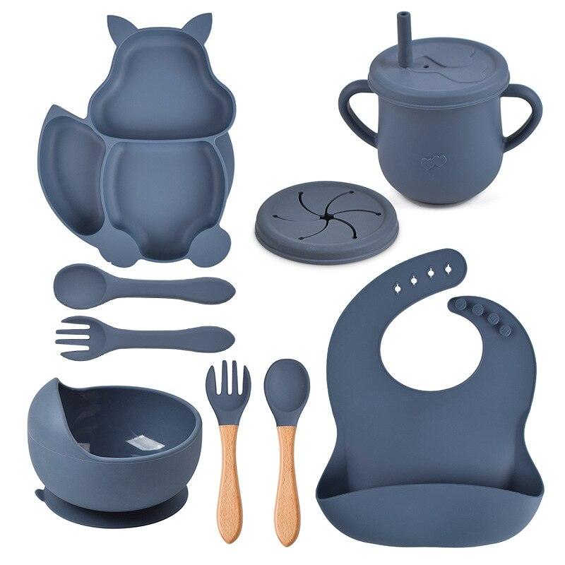 Eight Piece Baby Feeding Silicone Set - Belle Baby