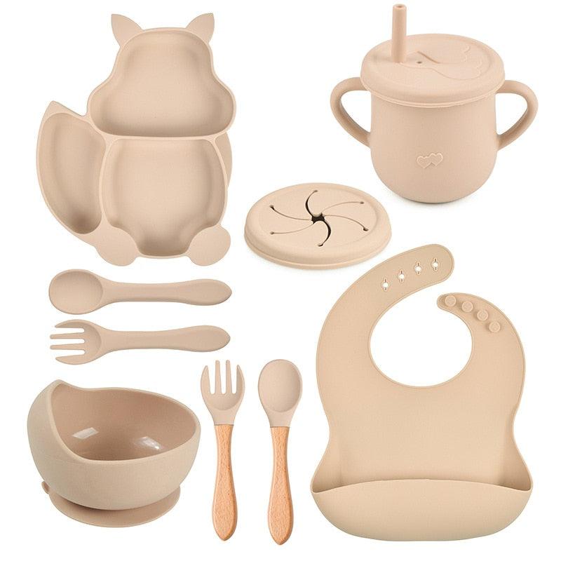 Eight Piece Baby Feeding Silicone Set - Belle Baby