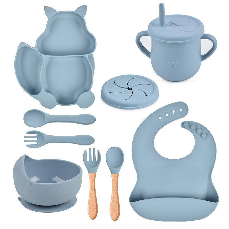 Eight Piece Baby Feeding Silicone Set - Belle Baby