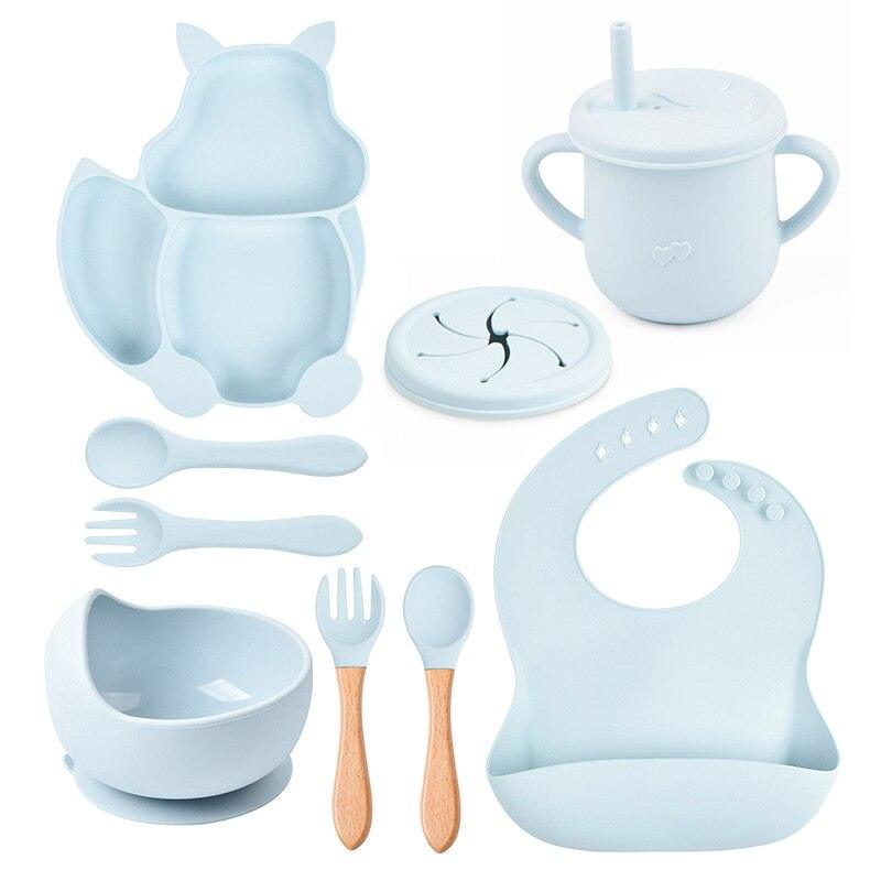 Eight Piece Baby Feeding Silicone Set - Belle Baby