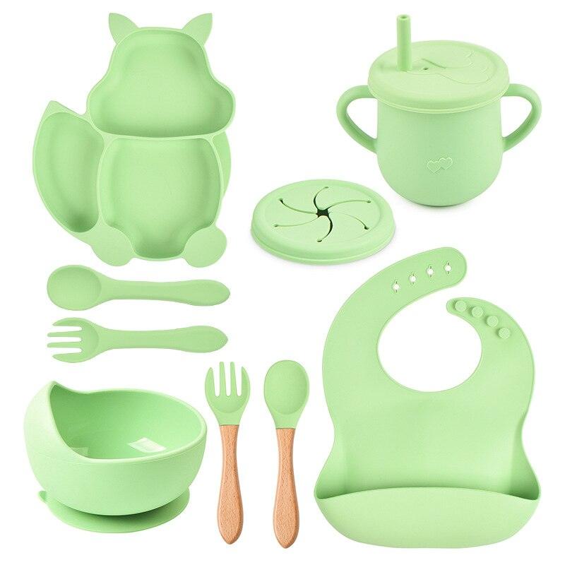 Eight Piece Baby Feeding Silicone Set - Belle Baby