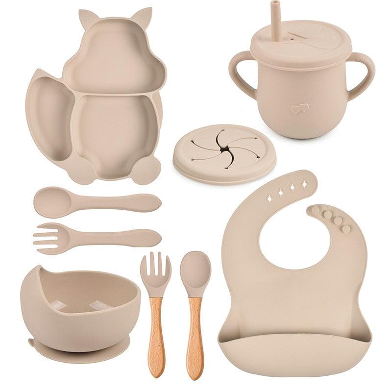 Eight Piece Baby Feeding Silicone Set - Belle Baby