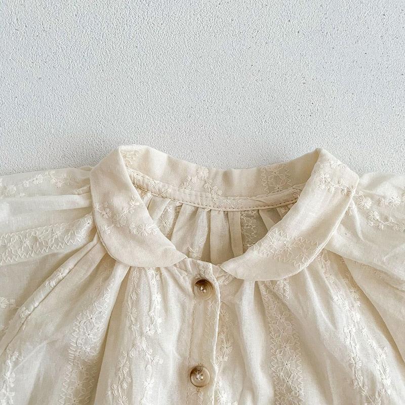 Embroidery Shirt & Ruffled Shorts Set - Belle Baby