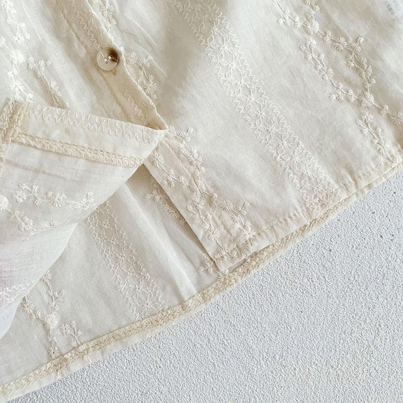 Embroidery Shirt & Ruffled Shorts Set - Belle Baby