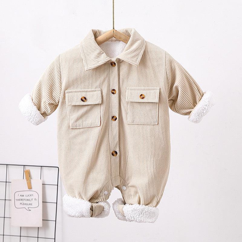 Fleece Corduroy Romper - Belle Baby