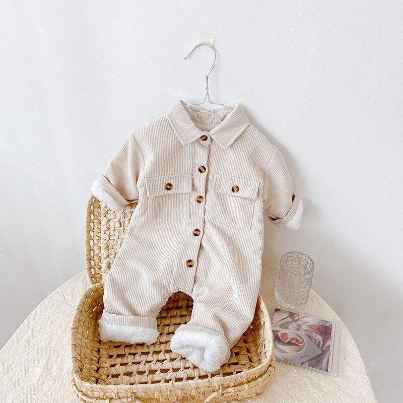 Fleece Corduroy Romper - Belle Baby