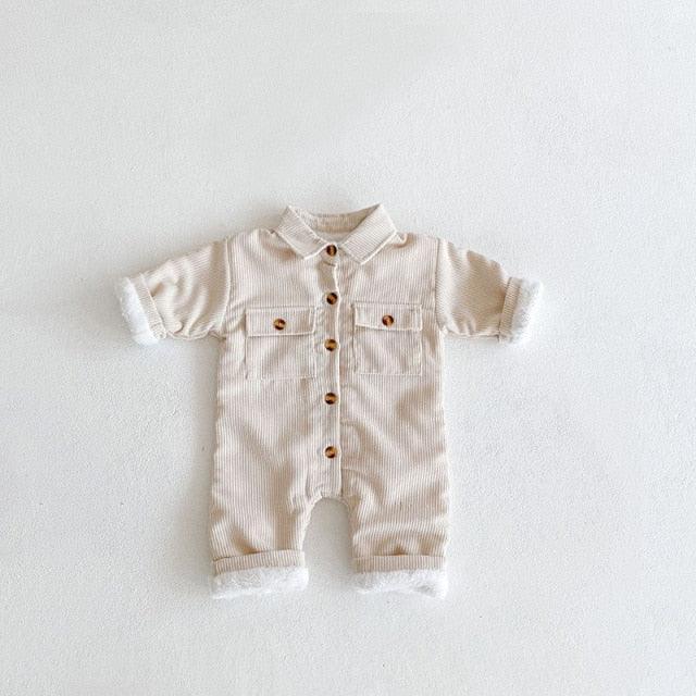 Fleece Corduroy Romper - Belle Baby