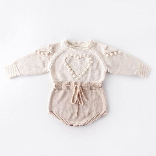 Heart Pom Pom Romper - Belle Baby