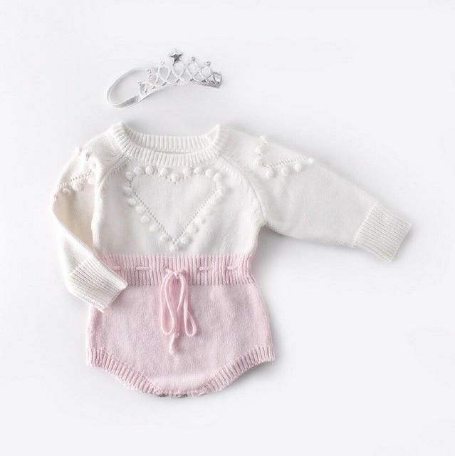 Heart Pom Pom Romper - Belle Baby